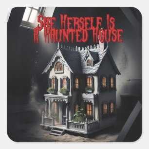 Spooky, men gör det till mini fyrkantigt klistermärke