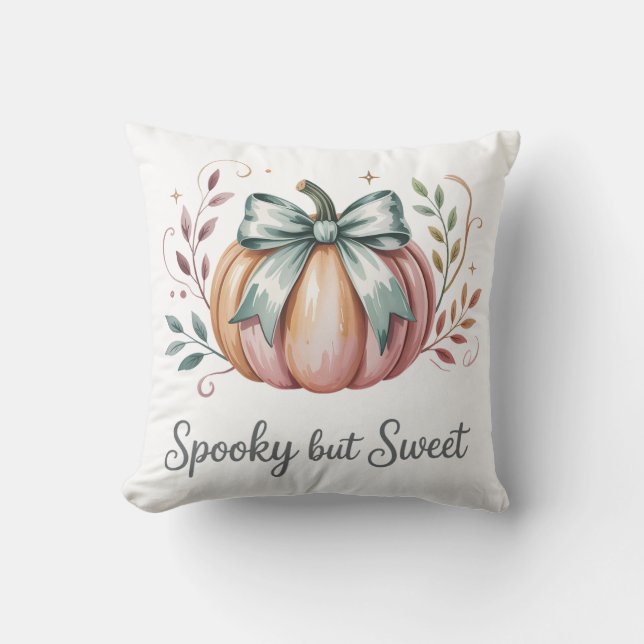 Spooky men Sweet Pastel Pumpkin Kudde (Framsida)