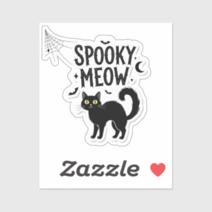 Spooky Meow - Halloween Cat Vinyl Sticker Klistermärken