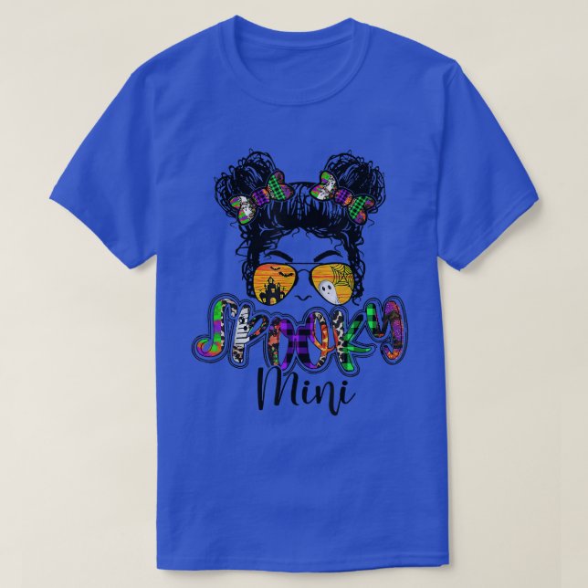 Spooky Mini Halloween Messy Bun Hair Mimi Granddau T Shirt (Design framsida)