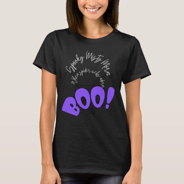 Spooky Misty Morn - BOO! Halloween T Shirt (Framsida)