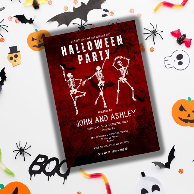 Spooky Modern Gothic Vuxen Halloween Costume Party Inbjudningar (Skapare uppladdad)