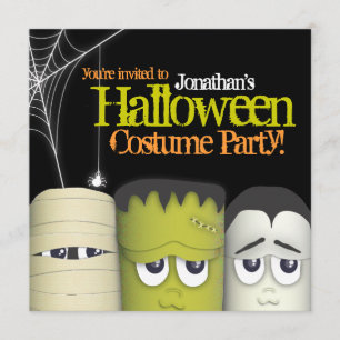 Spooky Monster & Friends Halloween Costume Party Inbjudningar