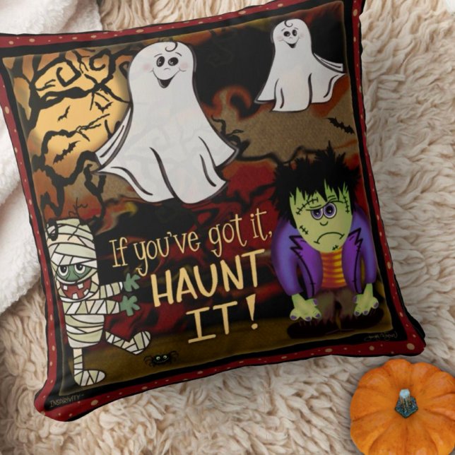 Spooky Monster Roligt Mummy Cute Spöken Halloween Kudde (Skapare uppladdad)