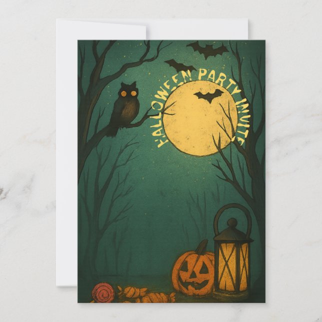 Spooky Moonlight Halloween Inbjudningar (Framsida)