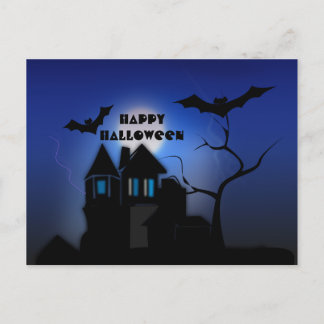 Spooky Moonlit Haunlit House-vykort Vykort