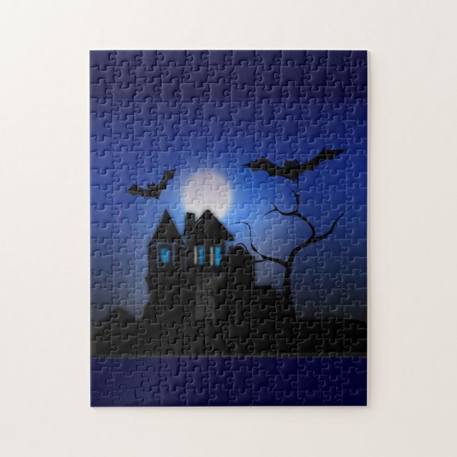 Spooky Moonlit Haunted House Puzzle Pussel (Vertikal)