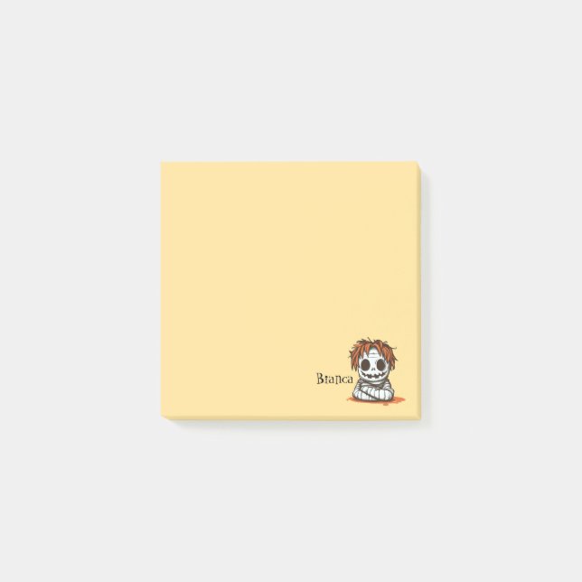 Spooky Mummy Gult Post-it Block (Framsida)