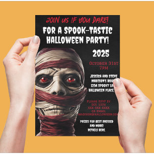 Spooky Mummy Halloween fest Scary Odöda Zombie Inbjudningar