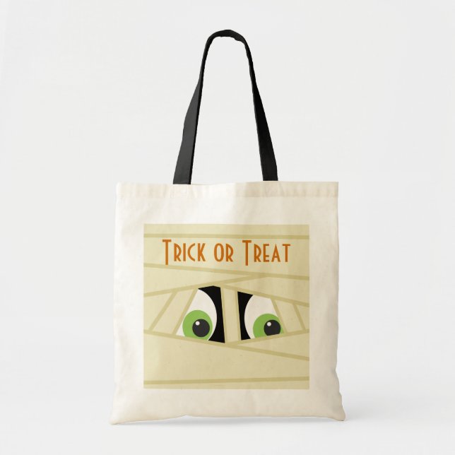 Spooky Mummy Head Halloween Bag Tygkasse (Framsidan)