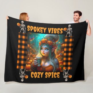 Spooky & Mysigt Pumpkin Spice Gnome Blanket - höst Fleecefilt