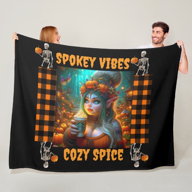 Spooky & Mysigt Pumpkin Spice Gnome Blanket - höst Fleecefilt (På plats)