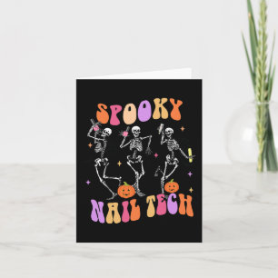 Spooky Nagel Tech Roligt Skeleton Nagel Tech Hallo Kort