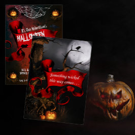 Spooky något Wicked Halloween-inbjudan Inbjudningar