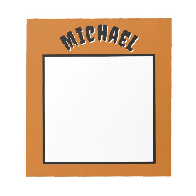 Spooky Namn Anteckningsblock (Mörk Orange & Black) (Framsida)