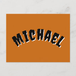 Spooky Namn vykort (Mörk Orange & Black)