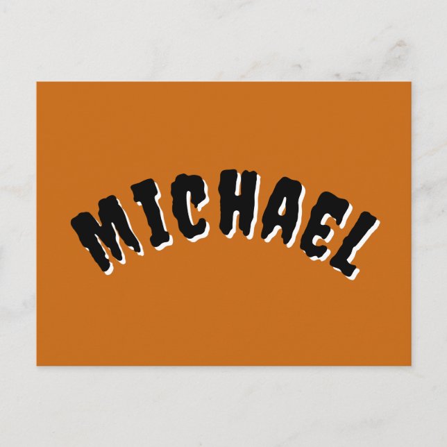 Spooky Namn vykort (Mörk Orange & Black) (Framsida)