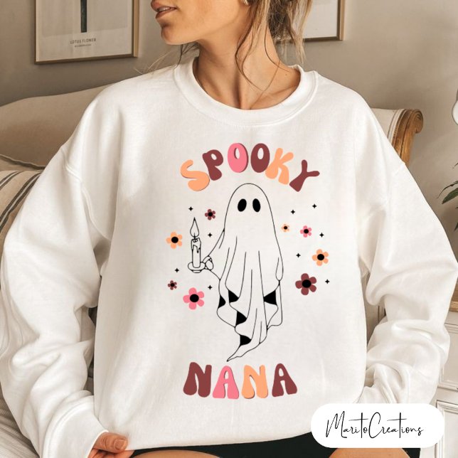 Spooky Nana,Halloween Nana,Funny Nana,Groovy Retro T Shirt (Skapare uppladdad)