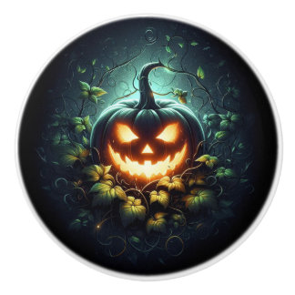 Spooky nature glosing Halloween pumpkin Knopp