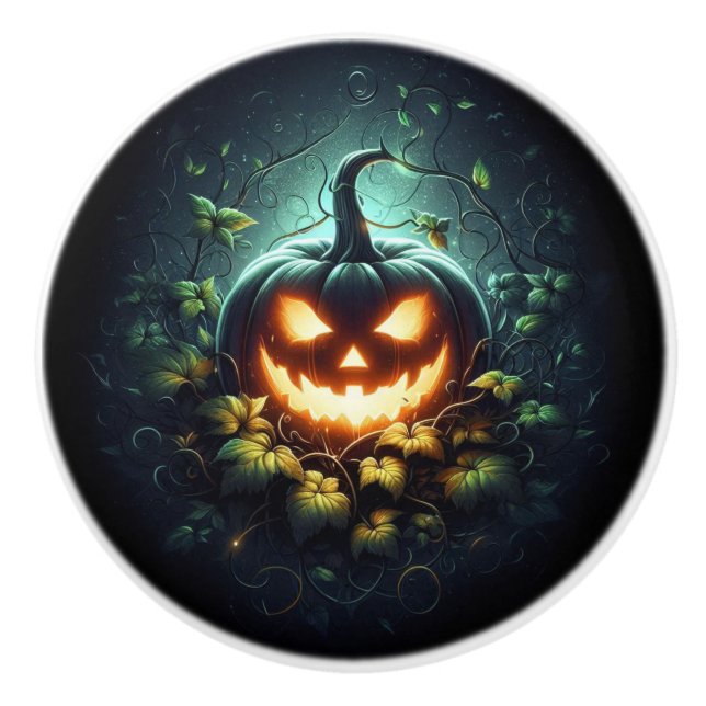 Spooky nature glosing Halloween pumpkin Knopp (Framsidan)