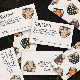 Spooky Neutralt Halloween Baby Shower Diaper Raffl Tilläggskort