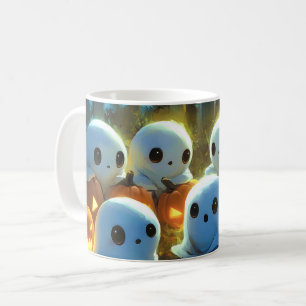 Spooky Night Cemetery Cute Halloween Ghost Kaffemugg