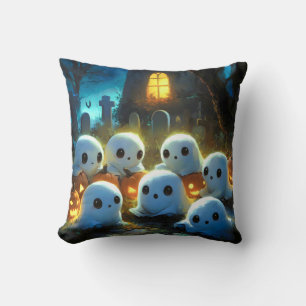 Spooky Night Cemetery Cute Halloween Ghost Kudde