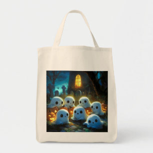 Spooky Night Cemetery Cute Halloween Ghost Tygkasse