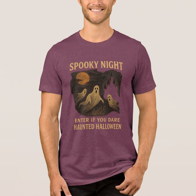 Spooky Night  Enter If You Dare T Shirt (Framsida)