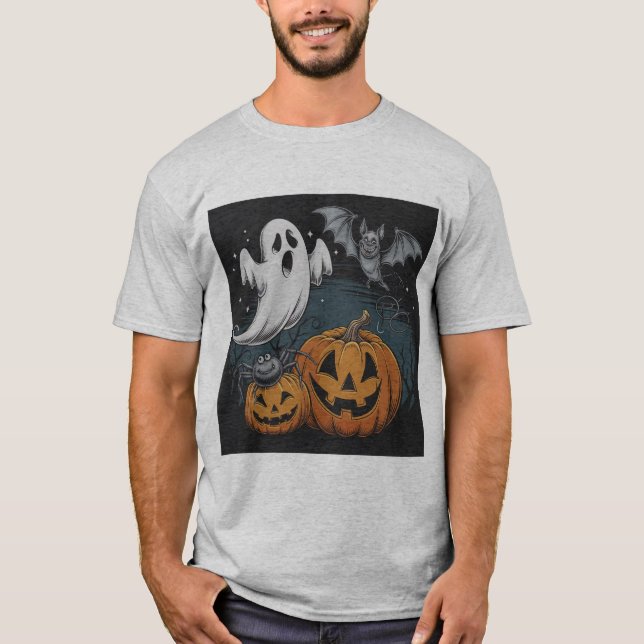 Spooky Night Friends Halloween T-Shirt (Framsida)