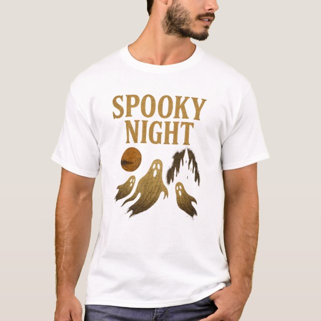 Spooky Night Halloween Classic Gothic Aesthetic T Shirt (Framsida)