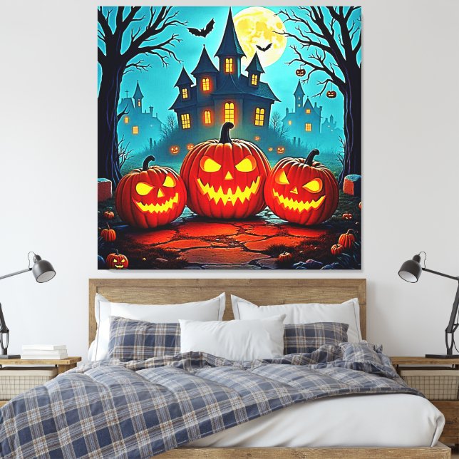  Spooky Night Haunted House Thrills Canvastryck (Insitu (sovrum))