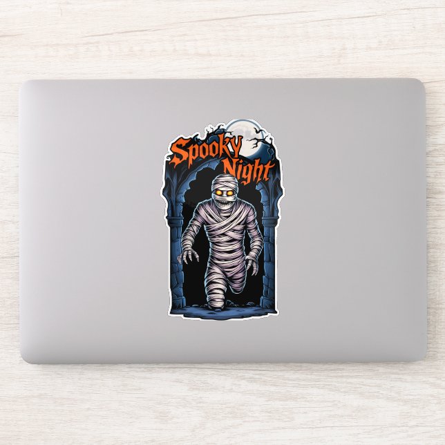 Spooky Night - Momie effrayante halloween Klistermärken (Dator)