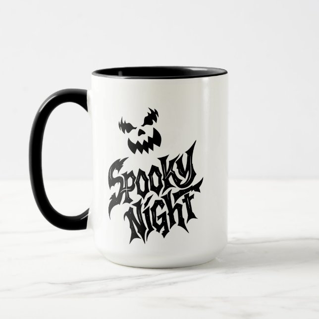 Spooky night Pumpkin face   Mugg (Vänster)