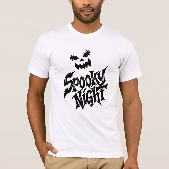 Spooky night Pumpkin face   T Shirt (Framsida)
