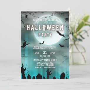 Spooky Night Theme Small Business Halloween Office Inbjudningar