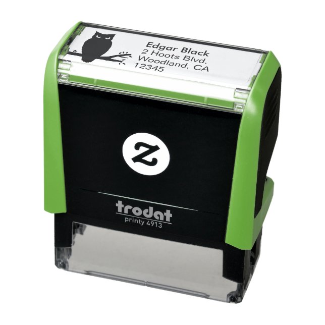 Spooky Night Uggla Silhouette Returadress Självfärgande Stämpel (Produkt)