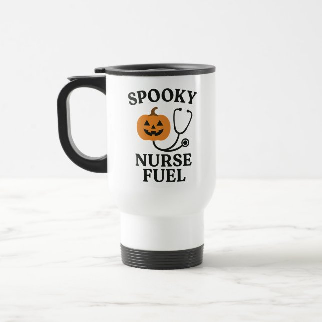 Spooky Nurse Fuel Mugg | Funny Halloween Coffee Ko (Vänster)