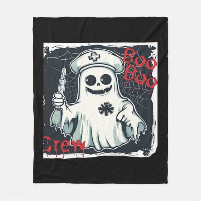 Spooky Nurse Ghost Haunted Hospital Crew Ghokoste  Fleecefilt (Framsidan)