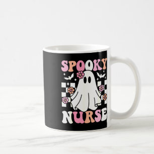 Spooky Nurse Halloween Ghost Costume Retro Groovy Kaffemugg
