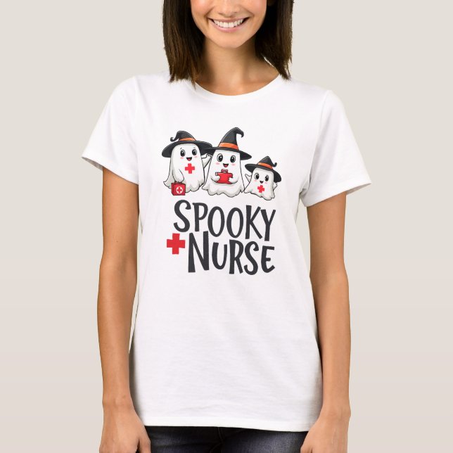 Spooky Nurse PNG - Halloween Nurse Sublication - C T Shirt (Framsida)