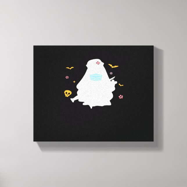 Spooky Nurse Practitioner Cute Halloween Oversized Canvastryck (Framsida)