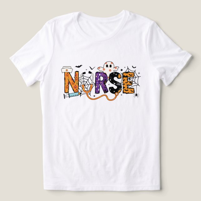 Spooky Nurse Shirt Halloween Nurse T-Shirt (Design Framsida)