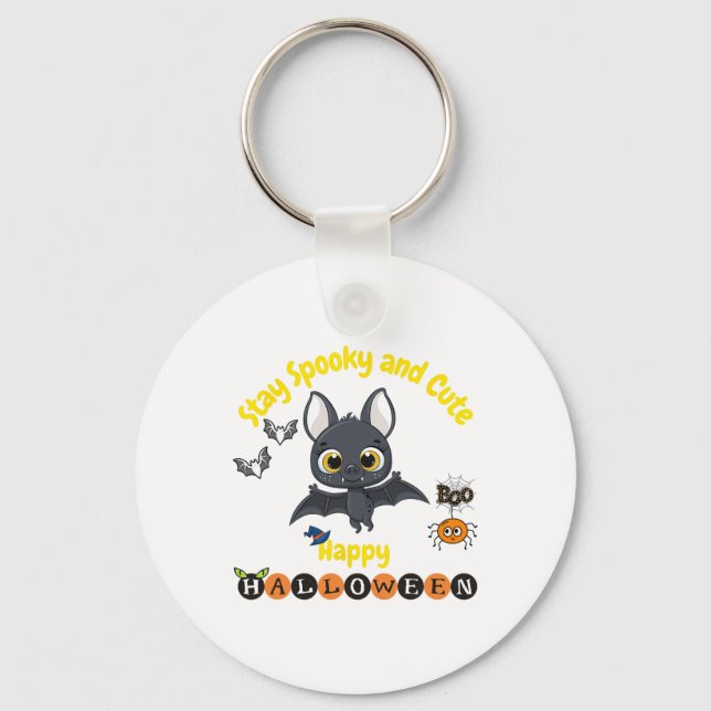 Spooky och Cute Halloween Fladdermus Nyckelring (Framsida)