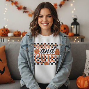Spooky och Cute Vintage Retro Halloween T Shirt
