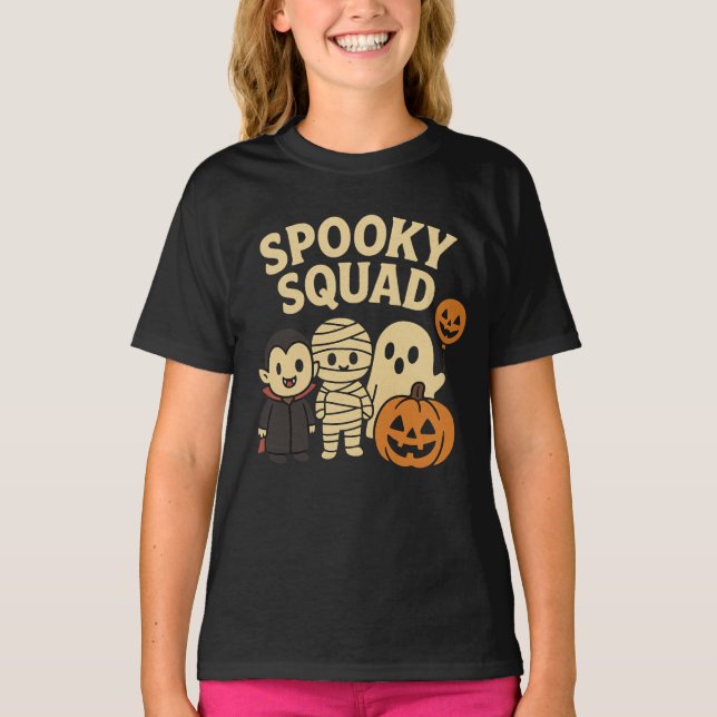 Spooky och Squad Halloween Clothes, hanhona T Shirt (Framsida)