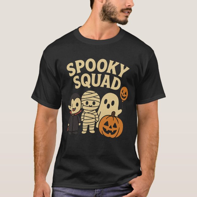 Spooky och Squad Halloween Clothes, hanhona T Shirt (Framsida)
