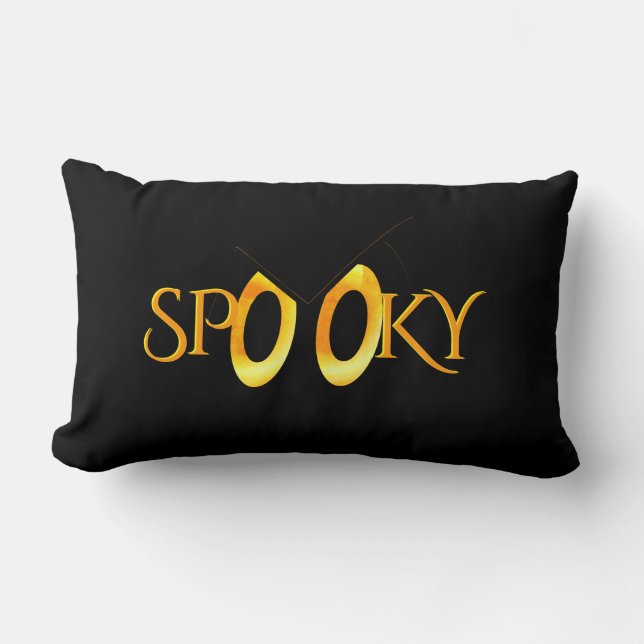 Spooky Öga Tecknad w Monogram Lumbarkudde (Framsida)