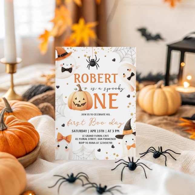 Spooky One Boy First Birthday Inbjudan (Skapare uppladdad)