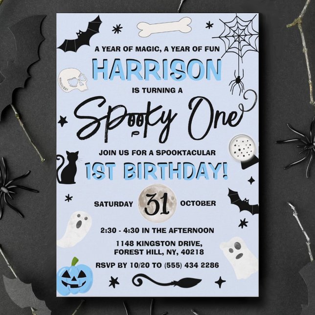 Spooky One! Boys Halloween 1:a födelsedagen Inbjudningar (Skapare uppladdad)